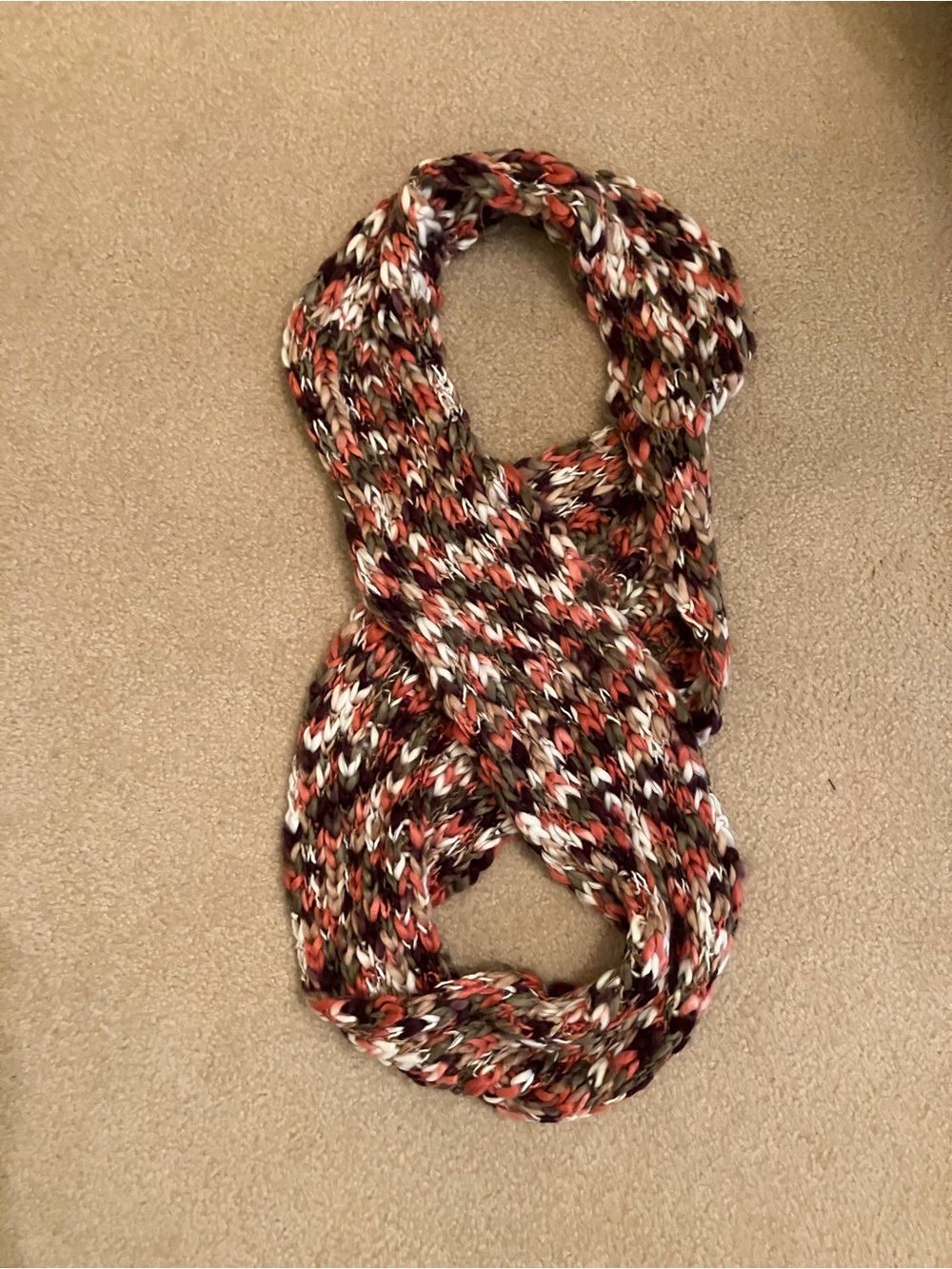 Multicolor Knit Infinity Scarf